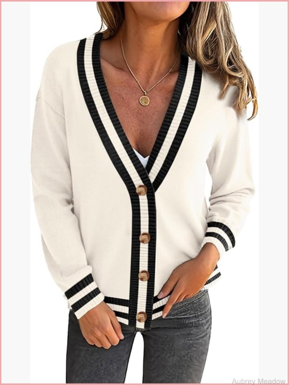 Long Sleeve Button Down Cardigan Sweater Open Front Knit Outerwear